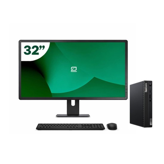 Pack Lenovo M80q Tiny i5 10500T + Monitor 32" + Teclado/Rato + WiFi USB