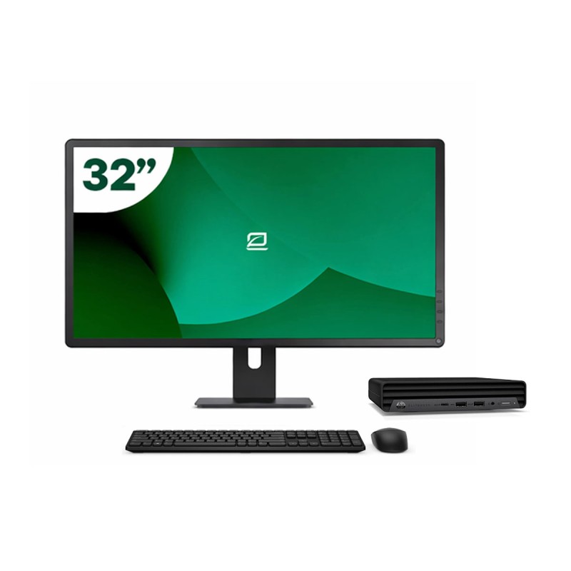 Pack HP 800 G6 Mini i5 10500T + Monitor 32" + Teclado/Rato + WiFi USB