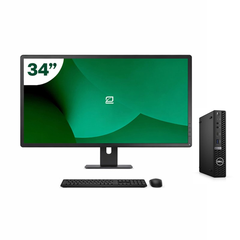 Pack Dell 5090 Micro i5 11500T + Monitor 34" + Teclado/Rato + WiFi USB