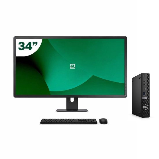 Pack Dell 5090 Micro i5 11500T + Monitor 34" + Teclado/Rato + WiFi USB