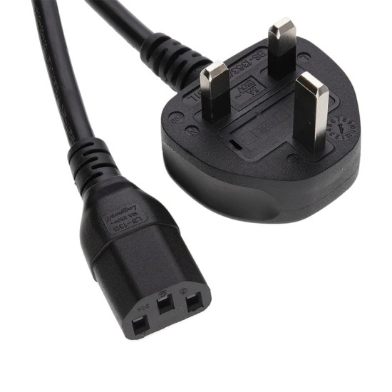 Cabo de Alimentação Schuko para C13 3 Pinos para PC e Monitor