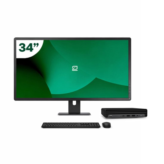 Pack HP 600 G6 Mini i5 10500T + Monitor 34" + Teclado/Rato + WiFi USB