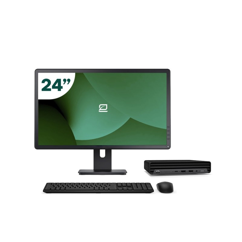 Pack HP 800 G6 Mini i5 10500T + Monitor 24" + Teclado/Rato + WiFi USB