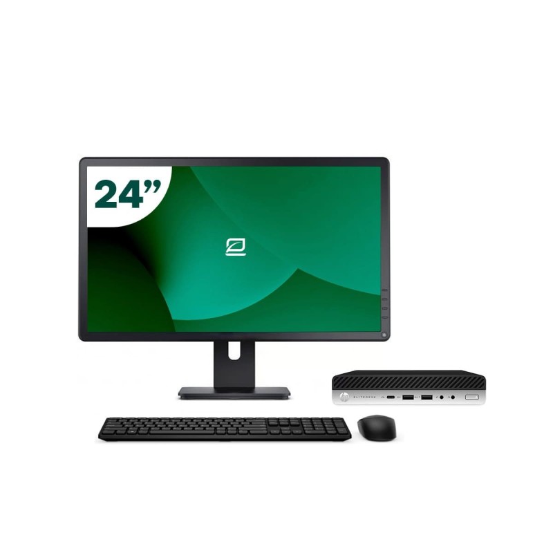 Pack HP 800 G5 Mini i5 9500T + Monitor 24" + Teclado/Rato + WiFi USB