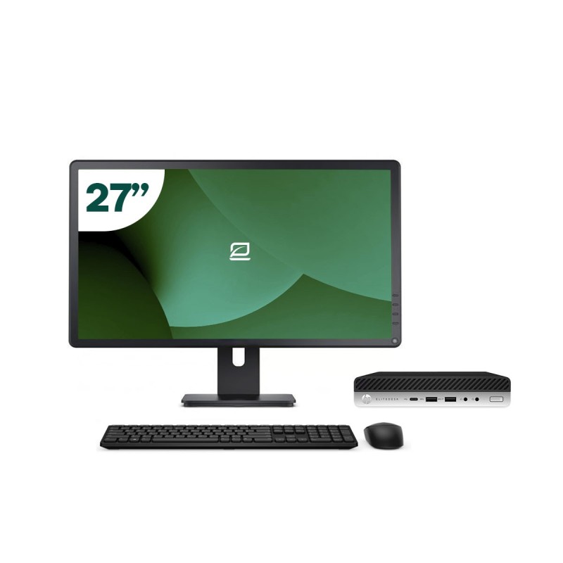 Pack HP 800 G5 Mini i5 9500T + Monitor 27" + Teclado/Rato + WiFi USB