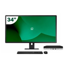 Pack HP 800 G5 Mini i5 9500T 16GB SSD 256GB + LCD 34" + Teclado e Rato Sem Fios + WiFi