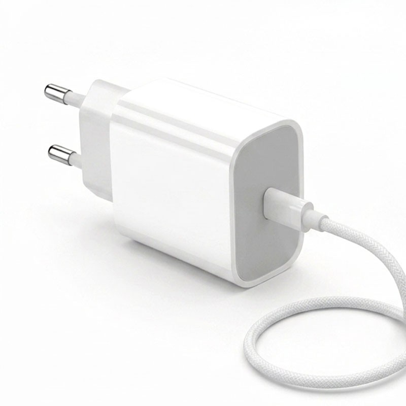 Carregador USB-C PD 20W + Cabo USB-C para USB-C Trançado 1M