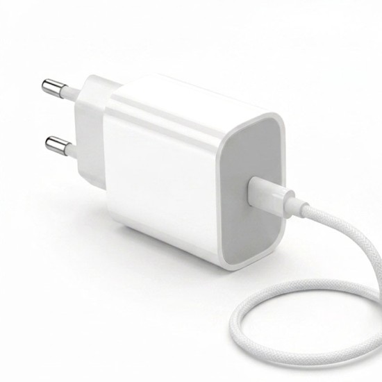 Carregador USB-C PD 20W + Cabo USB-C para USB-C Trançado 1M