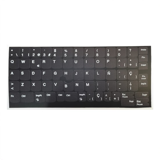 Kit de Autocolantes para Teclado Espanhol Lenovo · Fundo UV · ANSI e ISO