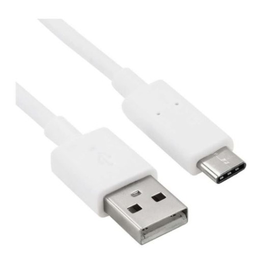 Cabo USB Tipo C 1M - USB para carga e dados, Branco Samsung, Huawei - 1ª Qualidade