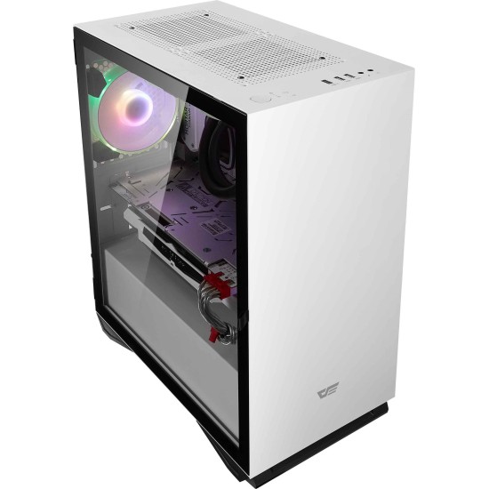 CAIXA GAMING PARA COMPUTADOR DE MESA DARKFLASH DLM22 COR BRANCO M-ATX ITX