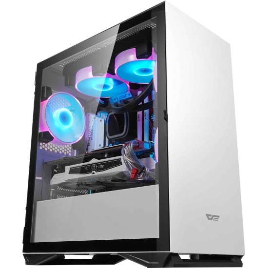 CAIXA GAMING PARA COMPUTADOR DE MESA DARKFLASH DLM22 COR BRANCO M-ATX ITX