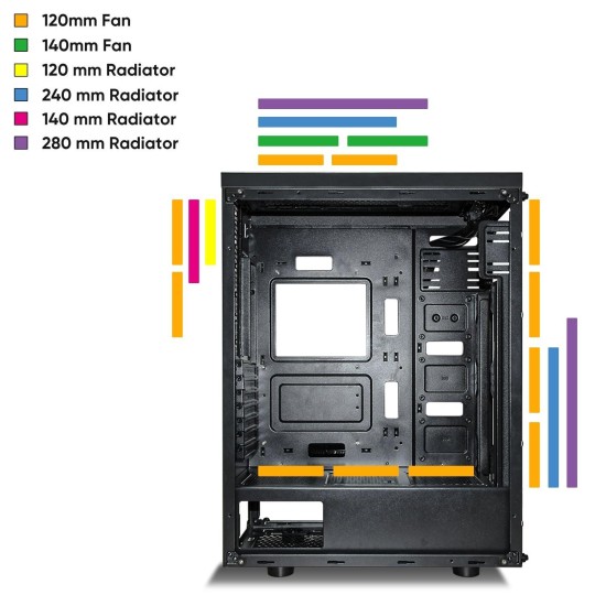 CAIXA GAMING PARA COMPUTADOR DE MESA DARKFLASH PHANTOM ATX MICRO-ATX