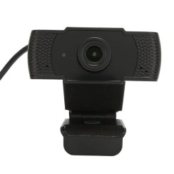 Câmera Web Webcam FHD 1080P, USB, Preto, Novo