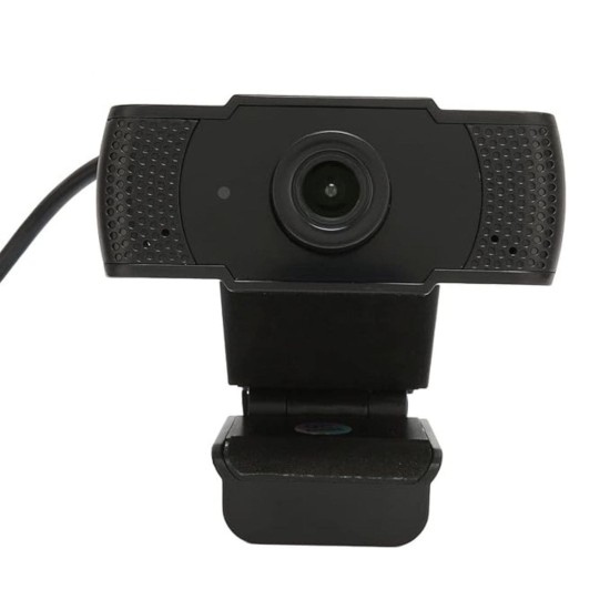 Câmera Web Webcam FHD 1080P, USB, Preto, Novo