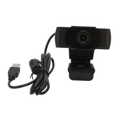 Câmera Web Webcam FHD 1080P, USB, Preto, Novo