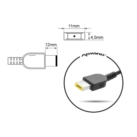 Carregador para Lenovo 20v 11.5a 230W Square 11.0x4.5 pino - Yoga