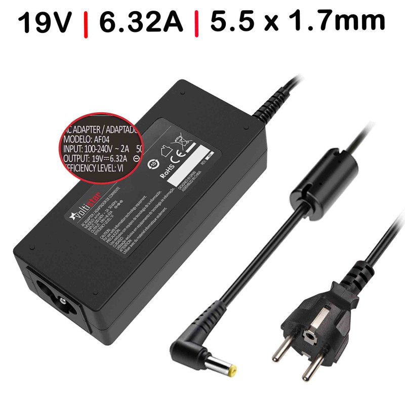 CARREGADOR PARA PORTÁTIL ACER 120W 19V 6.32A 5.5X1.7MM