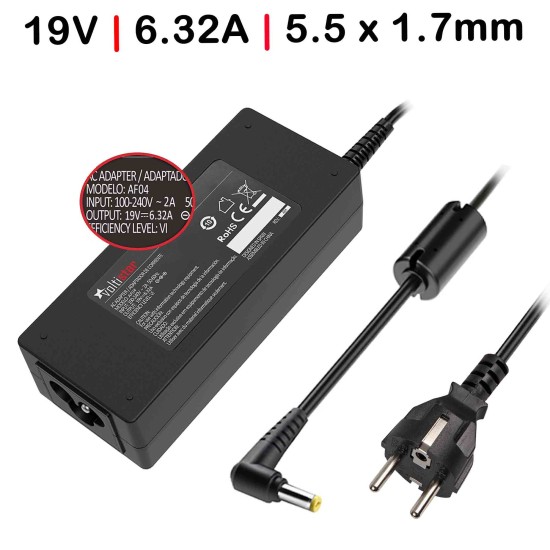 CARREGADOR PARA PORTÁTIL ACER 120W 19V 6.32A 5.5X1.7MM