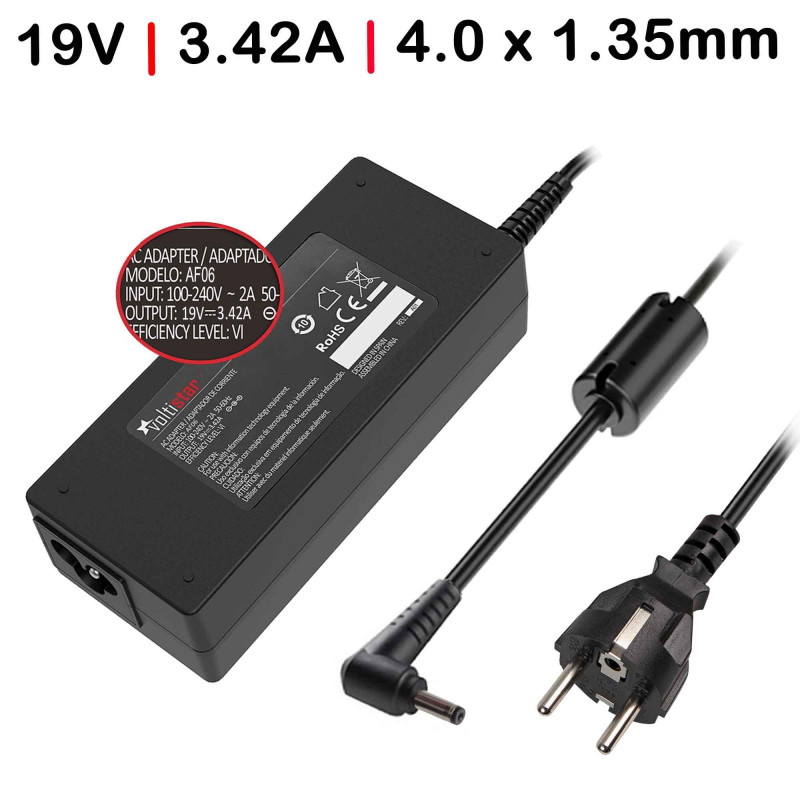 CARREGADOR PARA PORTÁTIL ASUS ZENBOOK UX32V ULTRABOOK S200E 19V 3.42A 65W 4.0x1.35MM