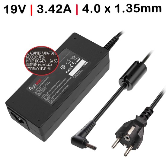 CARREGADOR PARA PORTÁTIL ASUS ZENBOOK UX32V ULTRABOOK S200E 19V 3.42A 65W 4.0x1.35MM