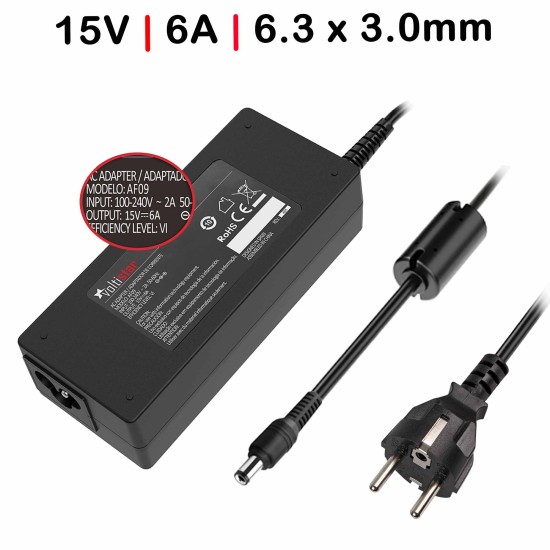 CARREGADOR PARA PORTÁTIL TOSHIBA 15V 6A 90W