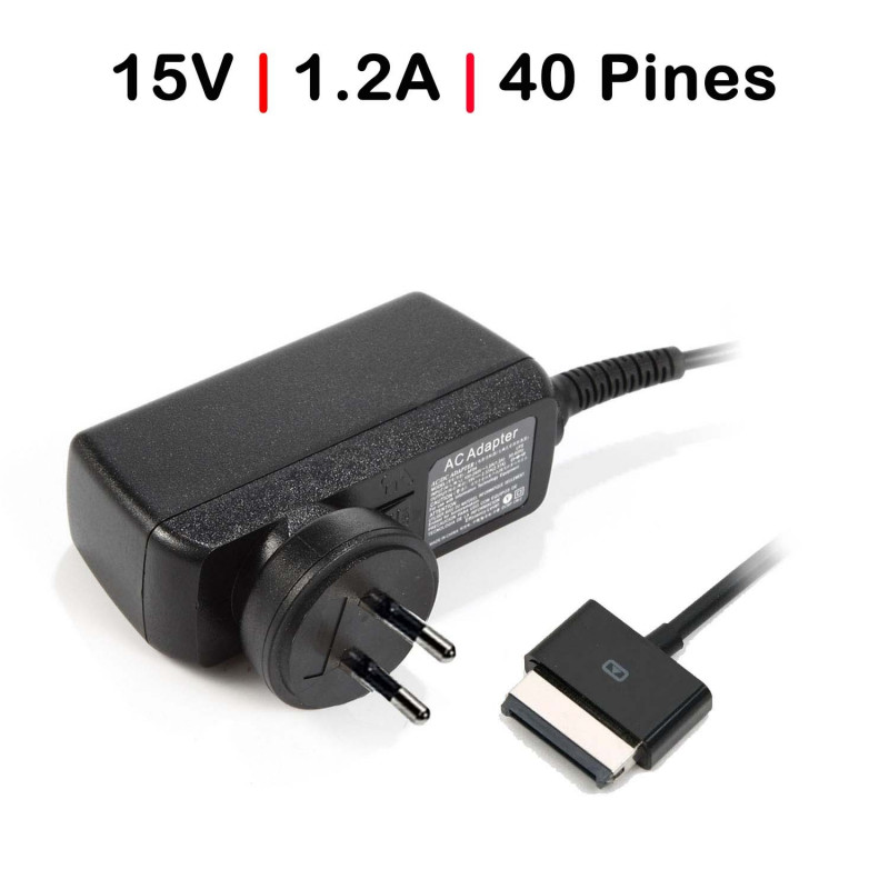 CARREGADOR PARA TABLET ASUS TRASNFORMER PAD TF300 TF300T TF300 15V 1.2A 18W 40 PINOS