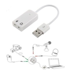 Conector de placa de som USB externo 7.1, adaptador de Áudio de 3,5mm