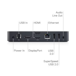 Dell Estação de Acoplamento D3100 - USB 3.0, A+ + Carregador Incluído